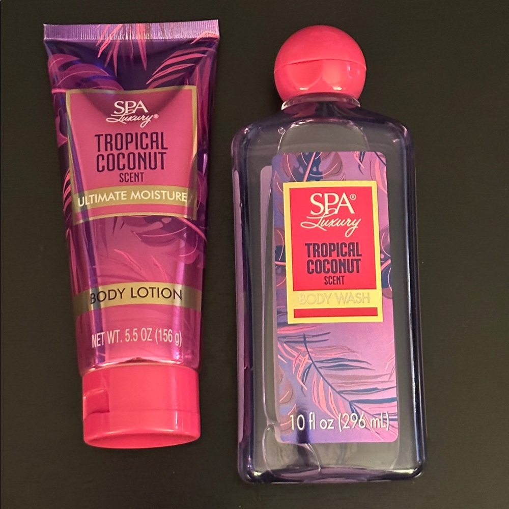 Spa Luxury Tropical Coconut Body Care Gift Set body wash & body lotion